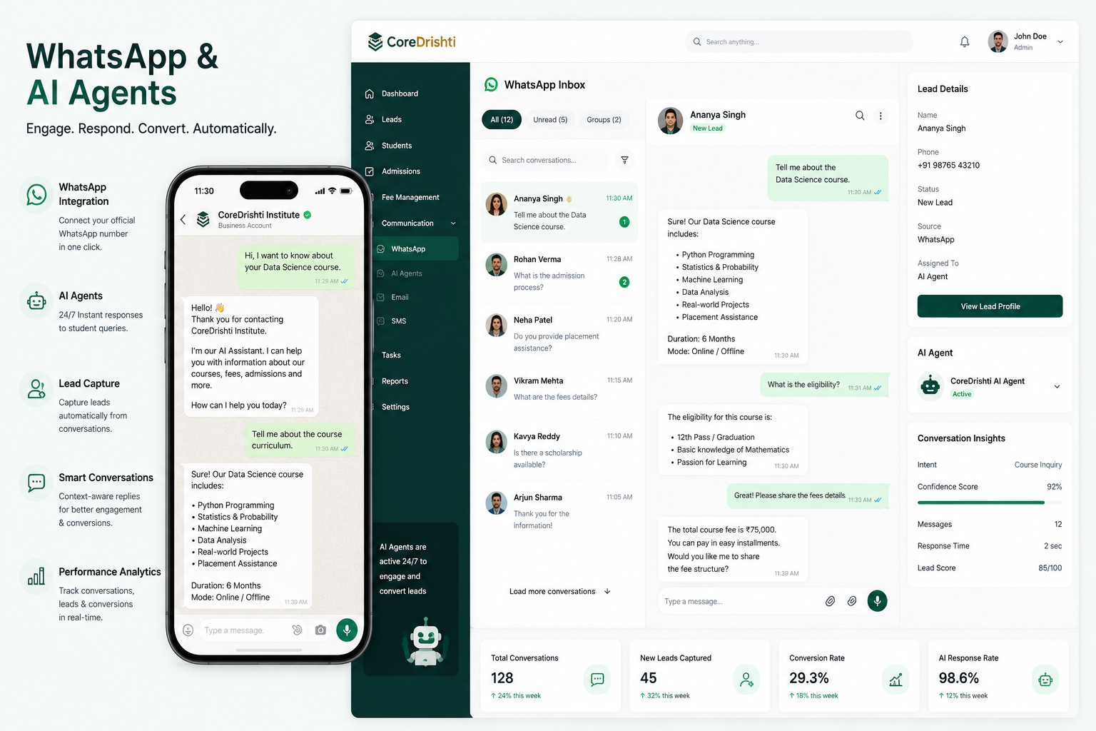 WhatsApp and AI agents answering parents